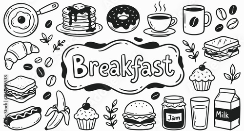 Breakfast Variety: A delightful collection of breakfast staples, featuring a range of delicious dishes perfect for starting the day.