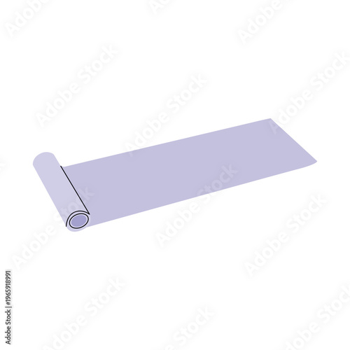 Light purple fully unrolled yoga mat vector icon