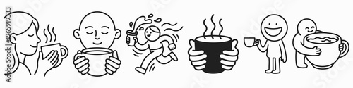 Coffee Connoisseurs: Capturing the essence of coffee, the image showcases the diverse experiences and emotions associated with enjoying a comforting cup.