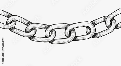 3D metallic chain links showing strength and connection