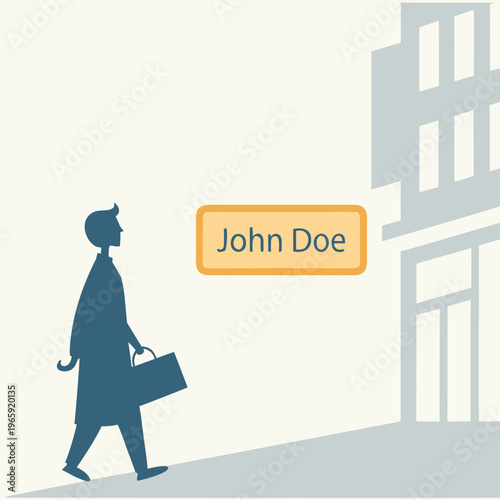 A man walking down the street with a briefcase