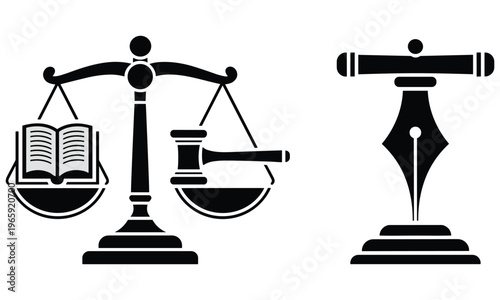 Featuring Scales Of Justice Symbol Legal Balance Law Concept Illustration