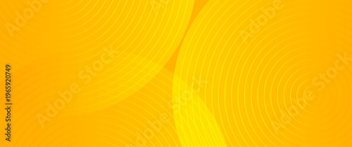 Abstract Yellow and Orange Background with Modern Concentric Circular Curves and Thin Lines Pattern, Dynamic Vibrant Geometric Vector Backdrop for Tech Banners and Web Design. eps 10