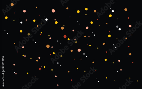 Abstract Gold blurry bokeh background with lights particles on dark background.