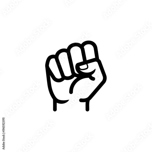 Symbol of Strength: An emblematic hand gesture, a clenched fist, stands as a bold emblem of solidarity, determination, and resilience.