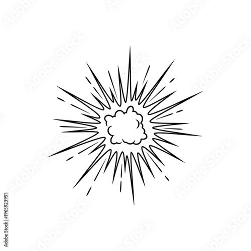 Explosion: A dynamic and stylized illustration captures the force and energy of an explosion, with radiating lines emanating from a central point, symbolizing power and impact.