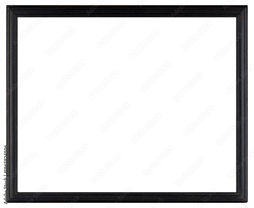 Obraz premium Narrow black antique picture frame on transparent background, in PNG format.