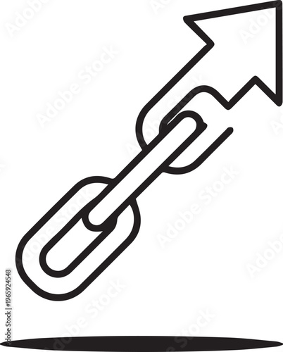 Premium Black & White Chain Link Voting Arrow Icon Symbolizing