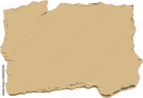 A textured, torn piece of parchment paper with a light brown hue, perfect for adding a vintage or rustic touch to your designs