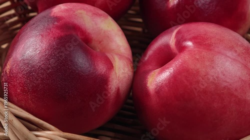 fresh nectarines in a basket
