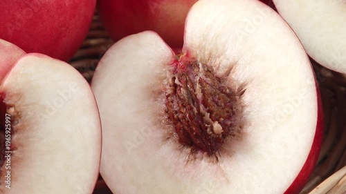 fresh nectarines in a basket