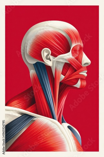 Detailed anatomical illustration of neck muscles highlighting C7 vertebra and cervical anatomy