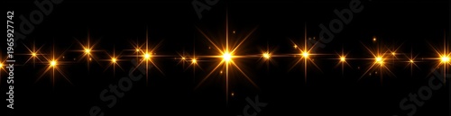 set of glowing lights effect with yellow stars on a transparent background, vector illustration. high-definition, captured with a canon eos camera, in a realistic photography style. 