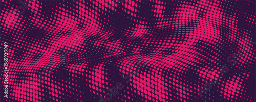 Halftone dots red and blue color pattern gradient grunge texture background