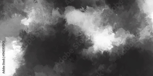 Soft blended black and white smoke texture with smooth gradient cloudy abstract background