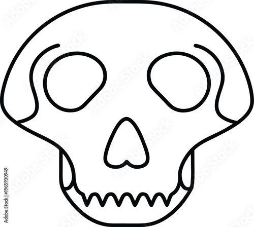 934 mammal skull generic cranium with eye sockets vector illustration on transparent background