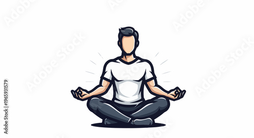 Person in lotus position with radiating energy