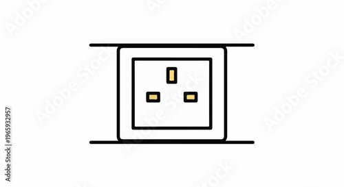 A simple illustration of a wall socket with three rectangular openings