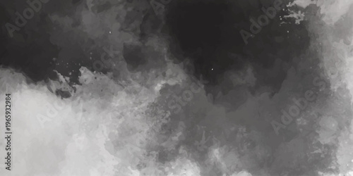 Abstract black and white smoky cloud texture background with soft gradient fog and grunge effect.