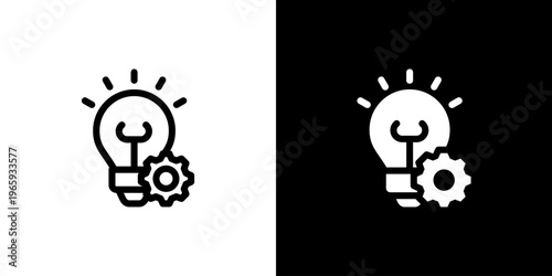 Idea Development icon concept with flat Black White Background. Vector illustration.