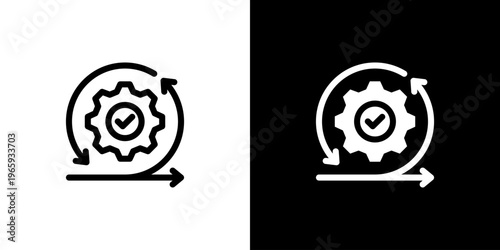 Iterative Development icon concept with flat Black White Background. Vector illustration.