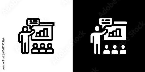 Training Development icon concept with flat Black White Background. Vector illustration.