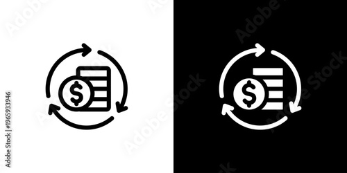 Value Stream icon concept with flat Black White Background. Vector illustration.
