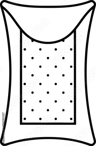 874 desiccant pack small pouch with do not eat text detailed line art vector illustration on transparent background