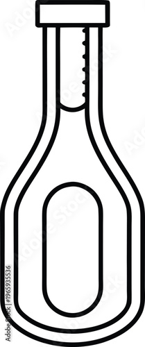 854 cryo tank dewar flask with neck and cap detailed line art vector illustration on transparent background