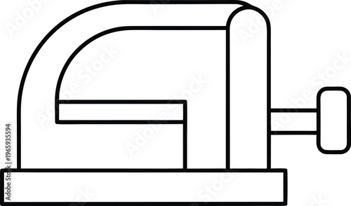 853 microtome precision slicing device with blade detailed line art vector illustration on transparent background