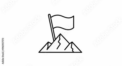 Icon of a flag planted atop a mountain peak