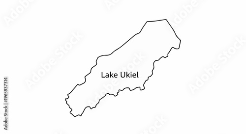 Outline map with "Lake Ukiel" text