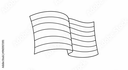 Outline of a striped flag blowing in the wind