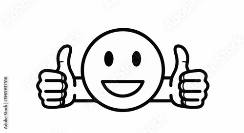 Smiley face with two thumbs up