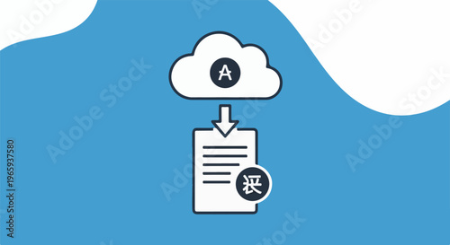 Cloud download of document with translated symbol
