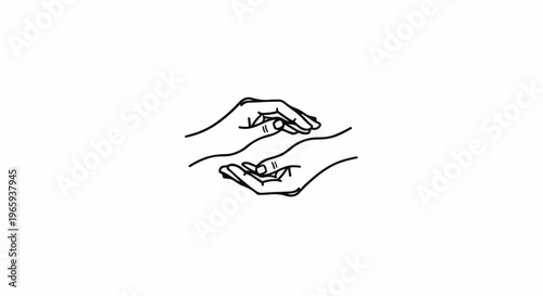 Two hands, one above the other, palms open, gentle gesture