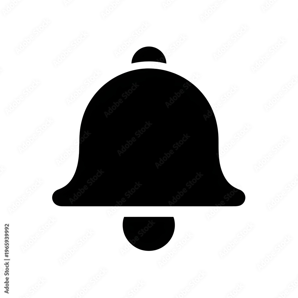 Fototapeta premium A simple black bell icon on a white background