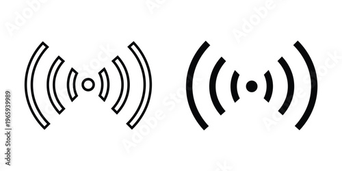 WiFi signal outline and glyph icon set. Wireless network symbols vector.