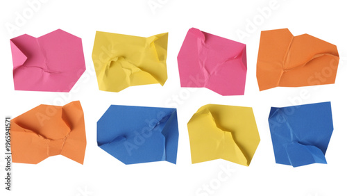 Colorful folded paper origami pieces arranged in a playful manner Vector