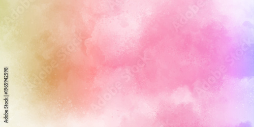 hand painted multicolor and turquoise watercolor background. grunge paper texture, beautiful and colorful watercolor used for wallpaper, banners, design. vector texture background with bright color.