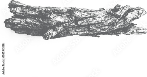 Natural rough tree log halftone design concept with dots texture for timber industry and organic woodworking visuals.
