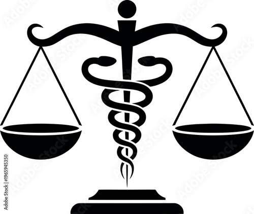 Symbol of justice and medical ethics in balance