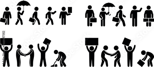 Various icons depicting people in different everyday activities and gestures.