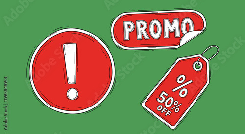 A bold, red exclamation mark on a green background, conveying importance or warning.