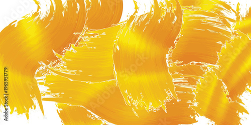 Vibrant Yellow Brush Strokes Abstract Background Texture.