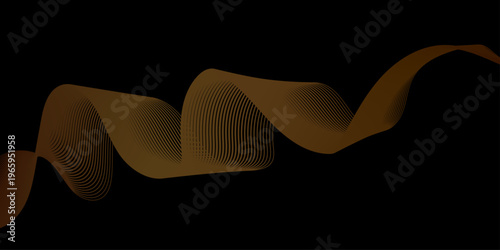 Abstract gold wavy lines Digital frequency track equalizer background. Digital frequency track equalizer. Stylized line art background. Wave with lines created using blend tool. Curved wavy line, 