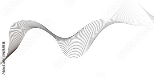 Abstract grey wavy lines Digital frequency track equalizer background. Digital frequency track equalizer. Stylized line art background. Wave with lines created using blend tool. Curved wavy line, 