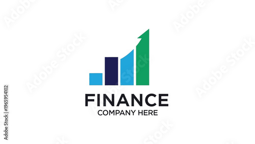 Finance Company Growth Bar Chart Logo.