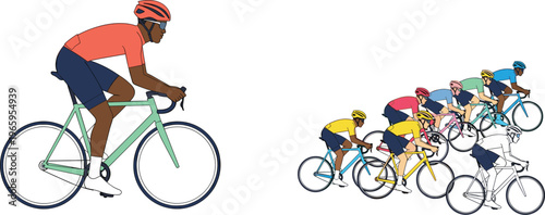 Silhouette illustration of fourteen people taking selfies with smartphones, standing alone or in pairs, showing varied poses, gestures, and modern social interaction design.