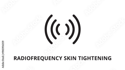Clean line art illustration of radiofrequency skin tightening symbol, ideal for beauty clinics, medical spas, skincare marketing, and wellness technology promotions.